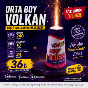 Uzun Süre Yanan Orta Boy Volkan